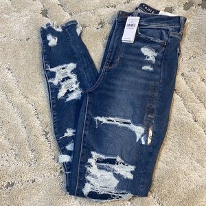 AMERICAN EAGLE - Highest Rise Super Destroy Skinny Jegging (36)